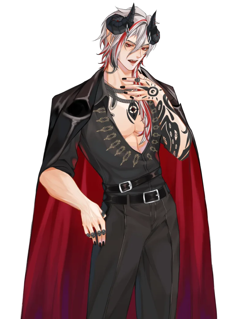 Haru’s model, cloak over one shoulder