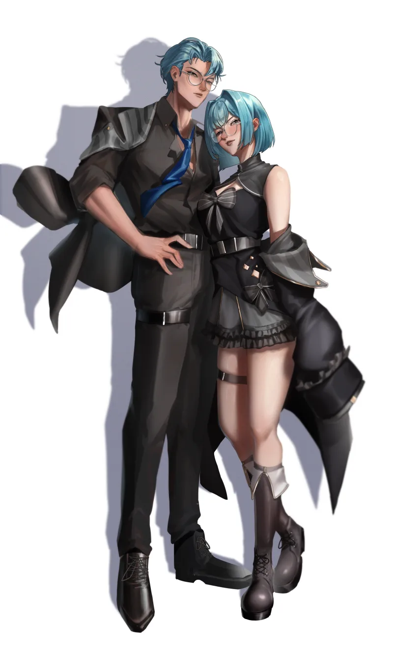 Lisa and her genderbend, back to back