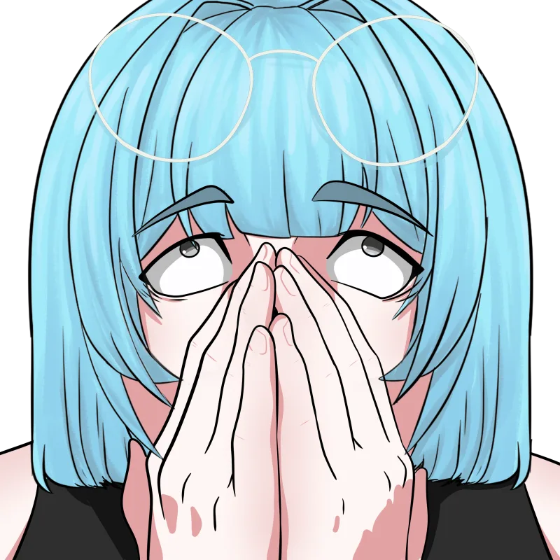 Lisa hiding behind her hands
