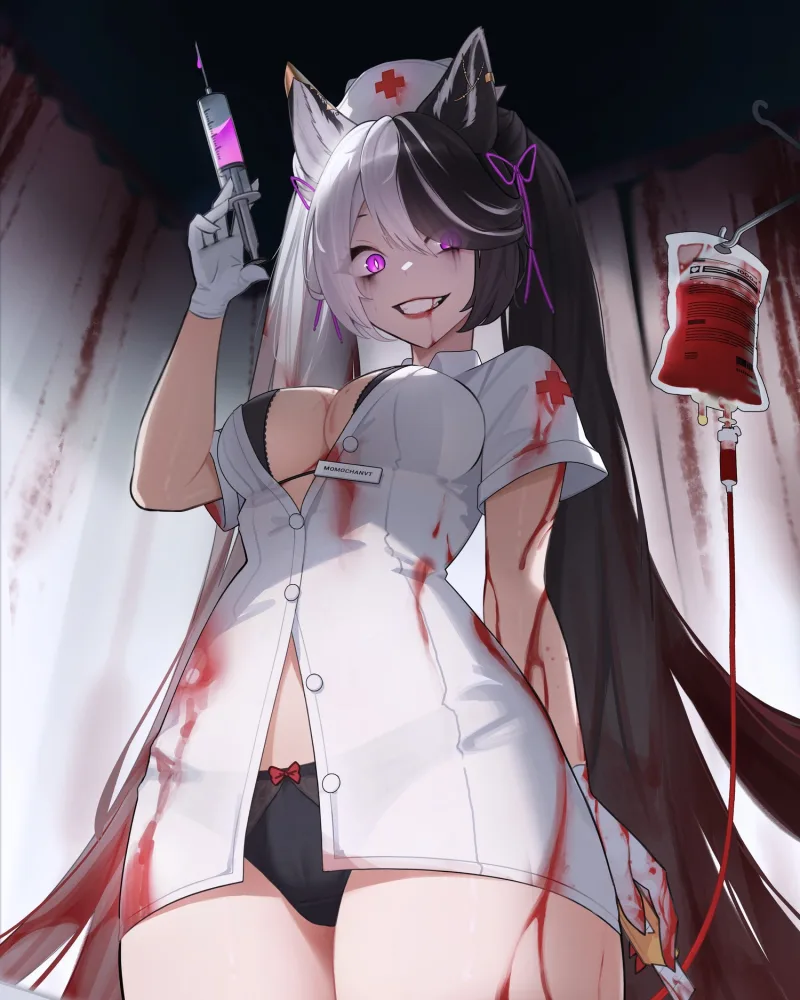 Momo in her nekomata nurse form